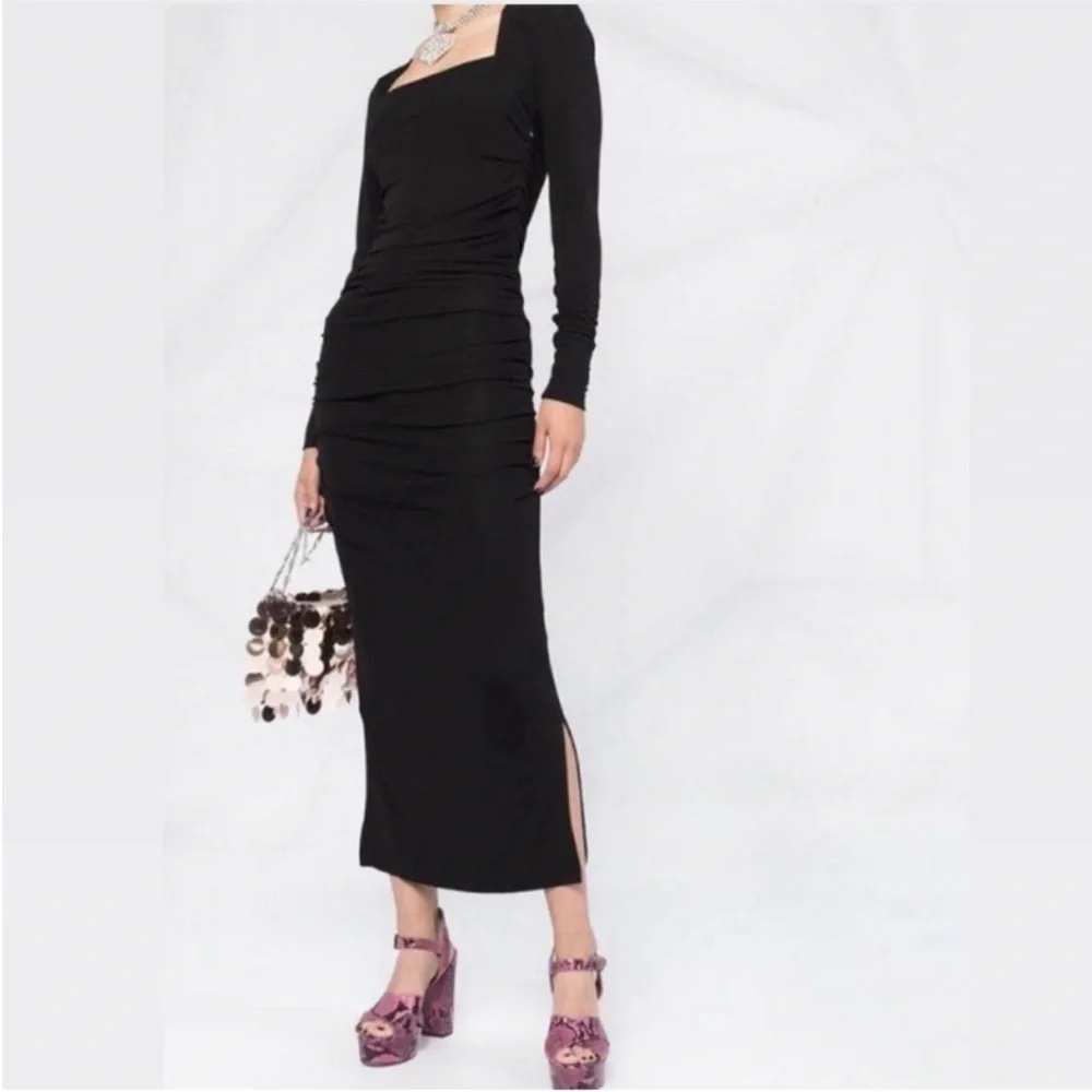 GANNI Ruched crepe midi dress - Picture 16 of 16